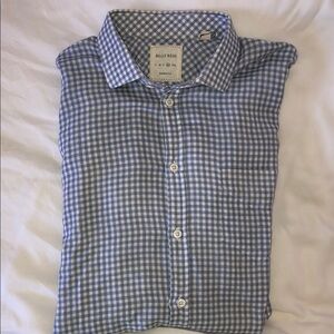 BILLY REID Men’s Gingham Check Blue/White Long Sleeve Button Down Shirt XL